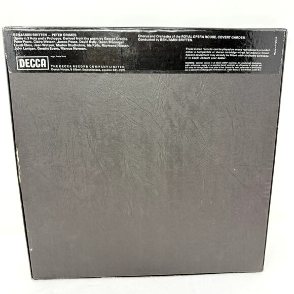Benjamin Britten Peter Grimes 3xLP Vinyl Box Set DECCA SXL 2150-2 Royal Opera NM - Picture 2 of 6